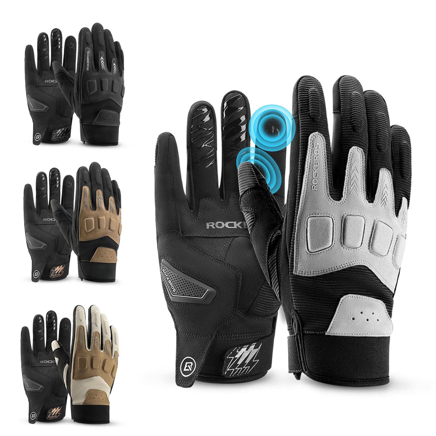 Guantes de ciclismo para hombre, invierno/otoño, MTB, guantes con absorción de impactos, ROCKBROS