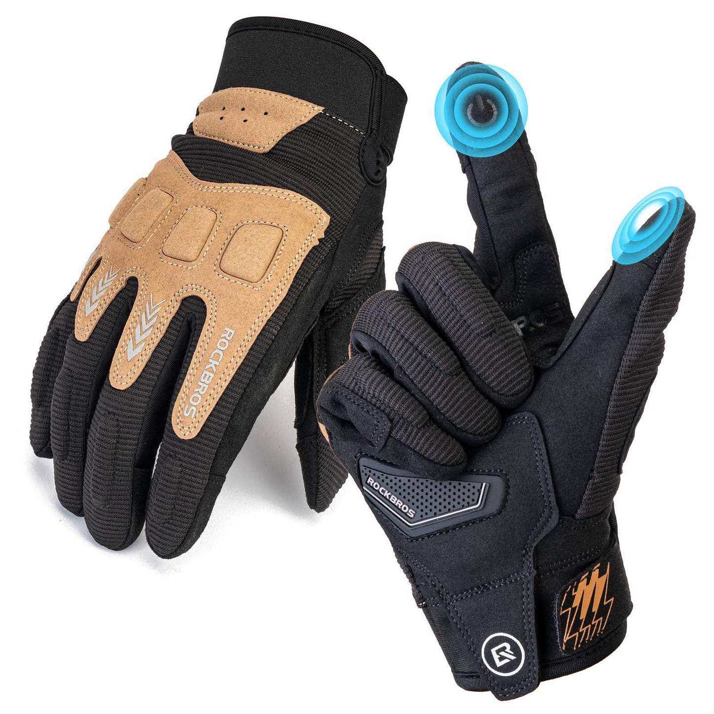 Guantes de ciclismo para hombre, invierno/otoño, MTB, guantes con absorción de impactos, ROCKBROS