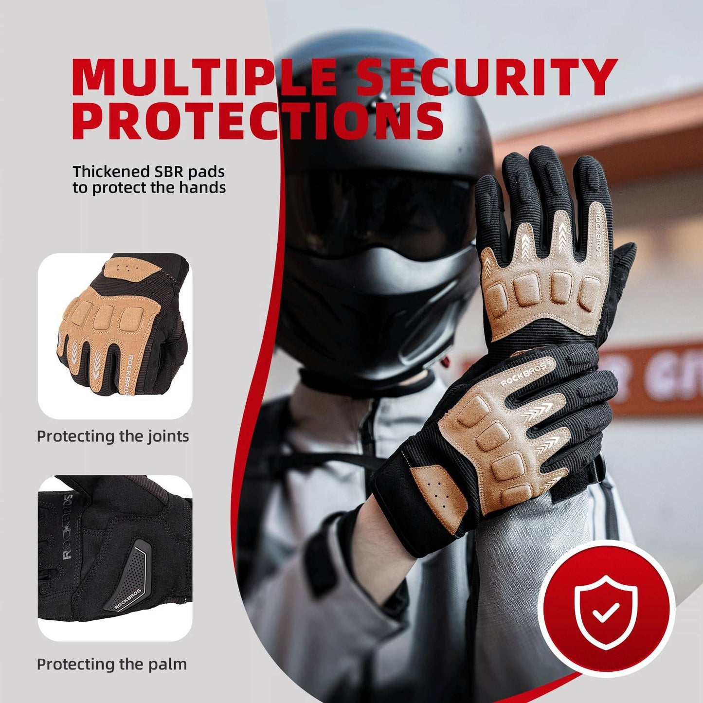 Guantes de ciclismo para hombre, invierno/otoño, MTB, guantes con absorción de impactos, ROCKBROS