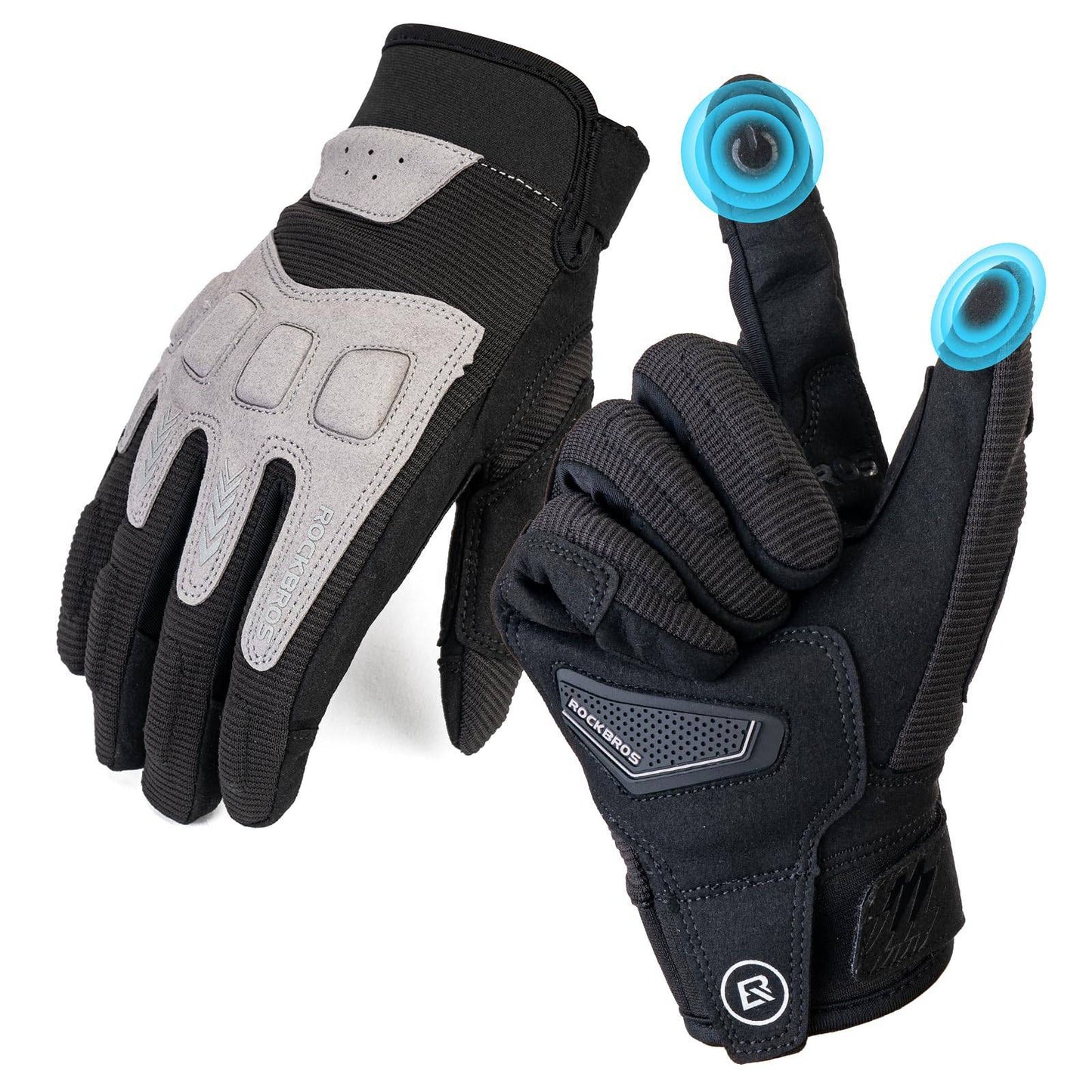 Guantes de ciclismo para hombre, invierno/otoño, MTB, guantes con absorción de impactos, ROCKBROS