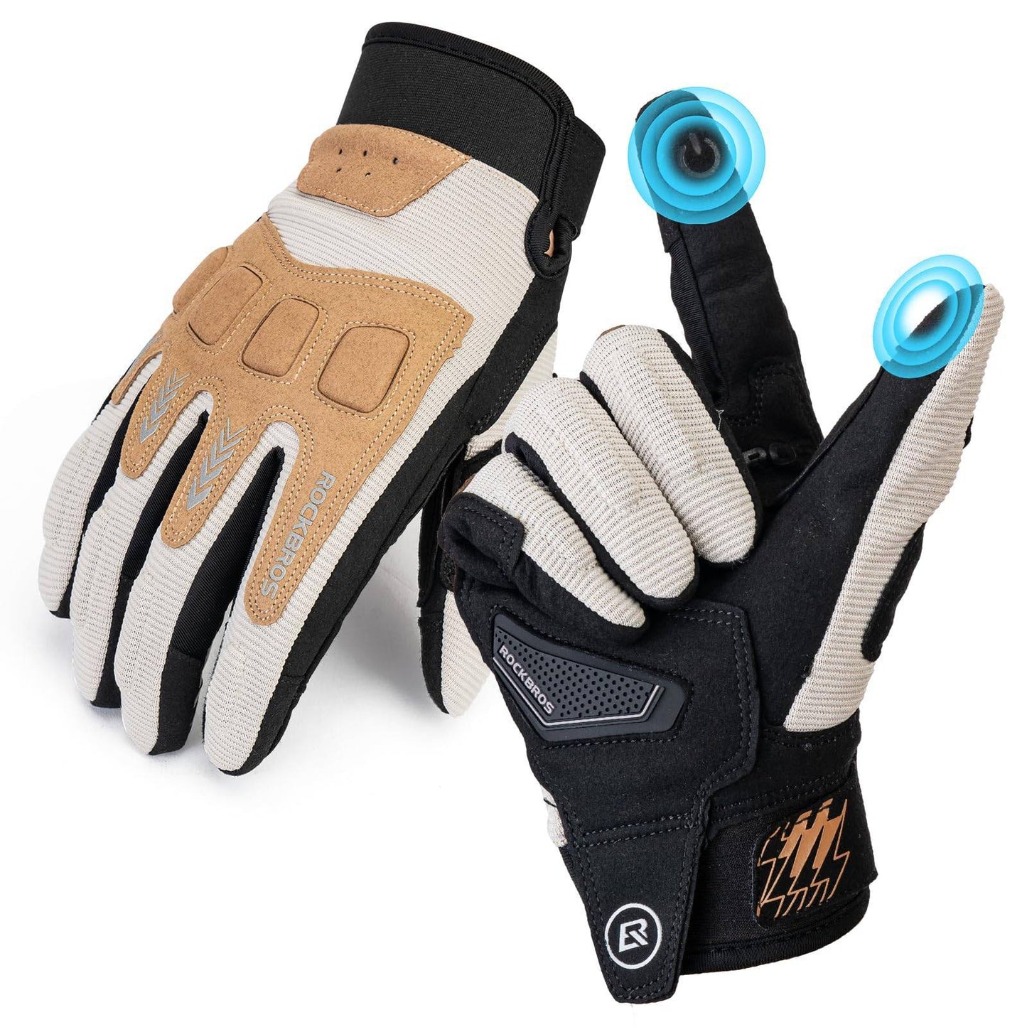 Guantes de ciclismo para hombre, invierno/otoño, MTB, guantes con absorción de impactos, ROCKBROS