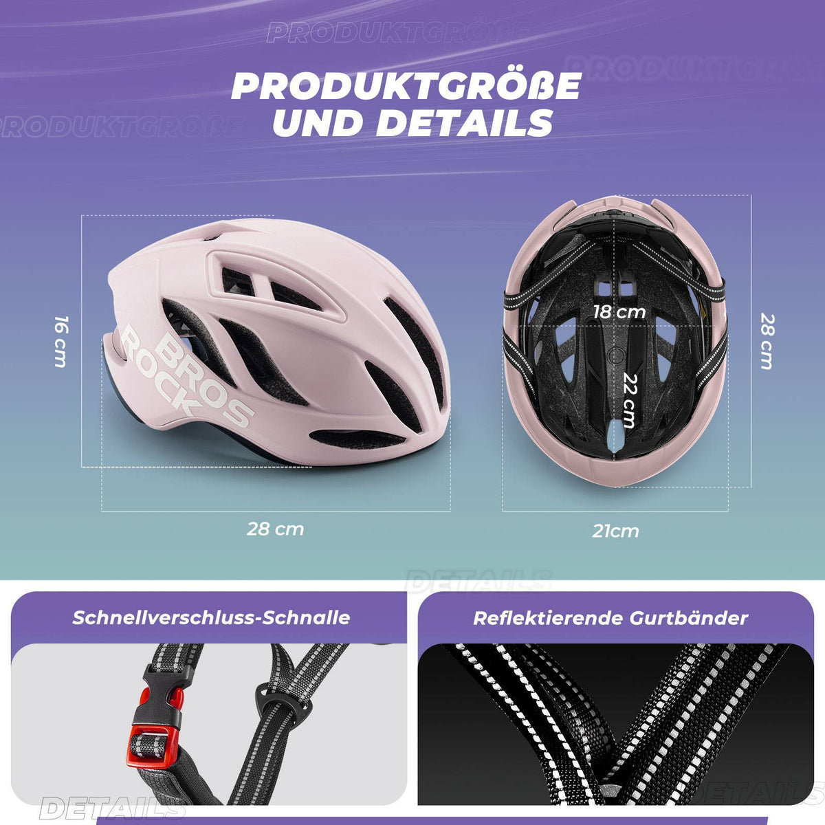 ROCKBROS Casco de bicicleta 58-62cm Ajustable Casco urbano Ventilación Unisex