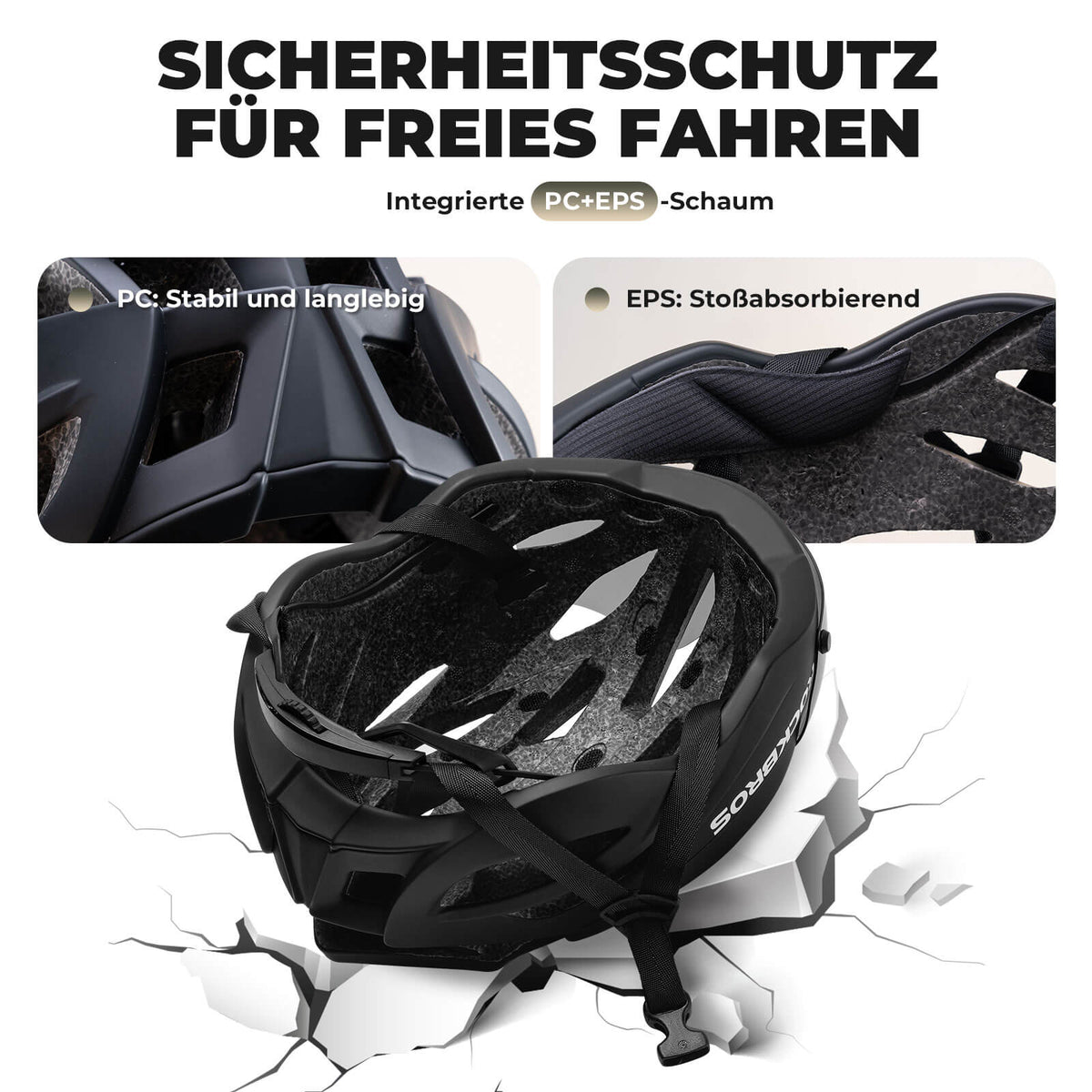 ROCKBROS Casco de Bicicleta MTB Magnético Desmontable con Visera