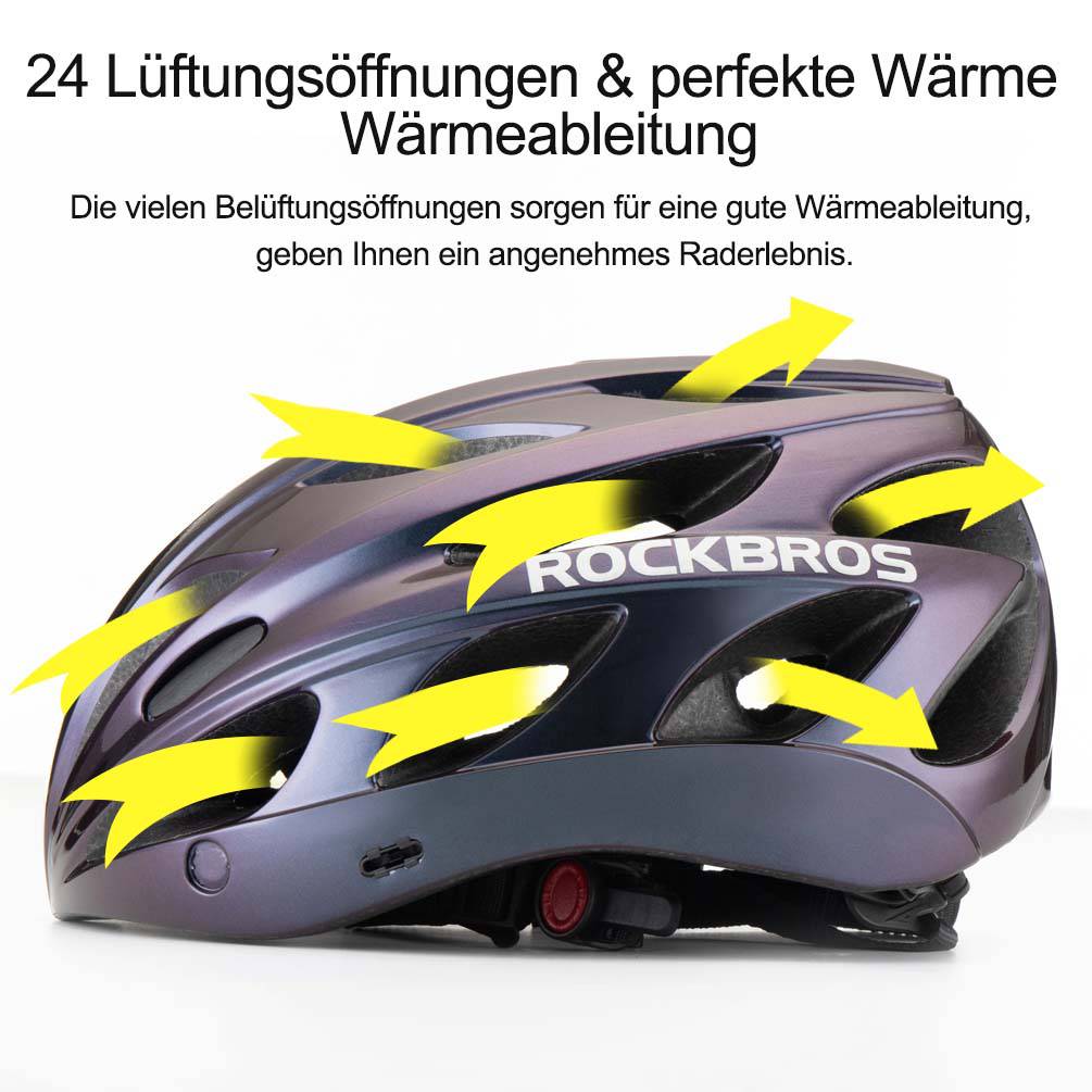 ROCKBROS Casco de bicicleta con gafas magnéticas desmontables integradas y visera