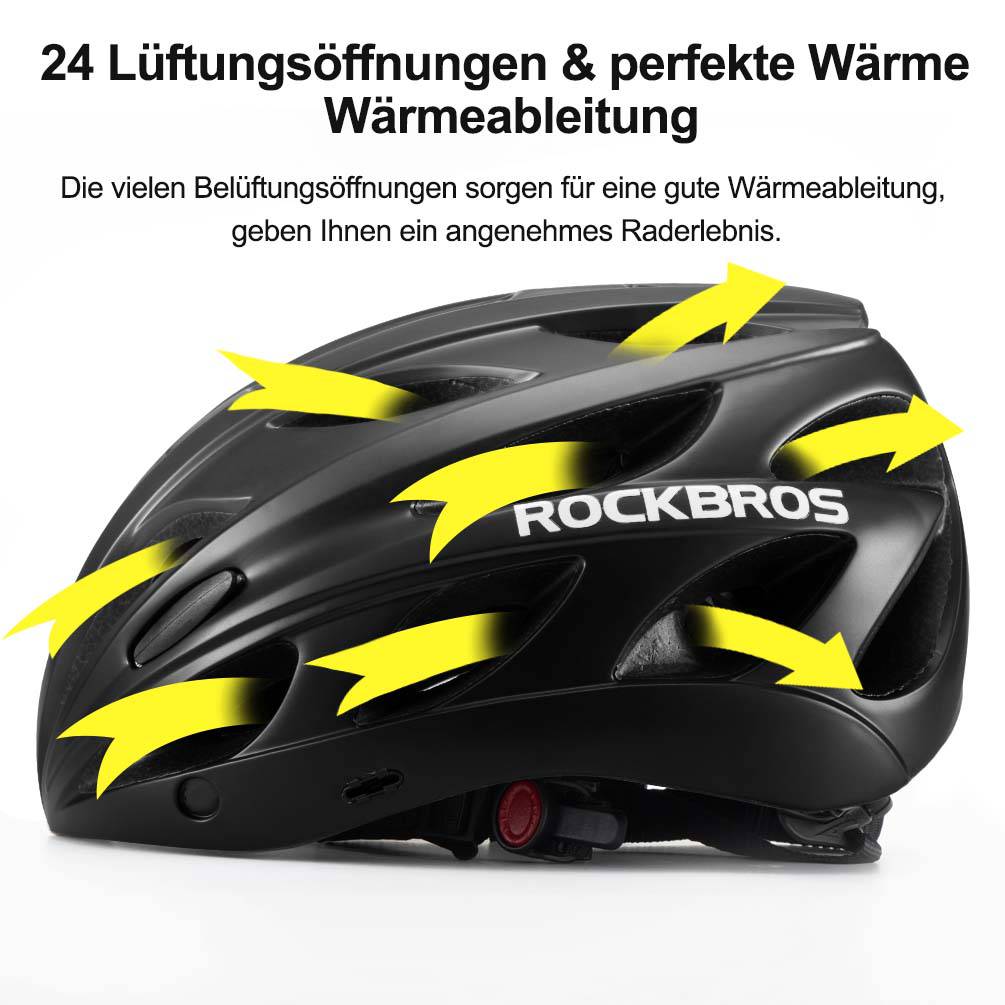 ROCKBROS Casco de bicicleta con gafas magnéticas desmontables integradas y visera