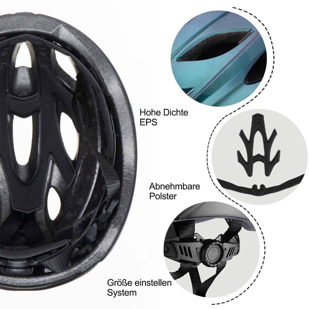 ROCKBROS Casco de bicicleta con gafas magnéticas desmontables integradas y visera