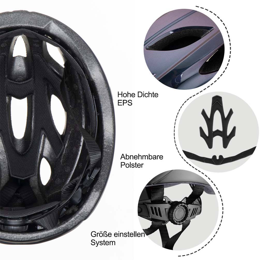 ROCKBROS Casco de bicicleta con gafas magnéticas desmontables integradas y visera