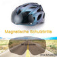 ROCKBROS Casco de bicicleta con gafas magnéticas desmontables integradas y visera