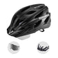 ROCKBROS Casco de bicicleta con gafas magnéticas desmontables integradas y visera