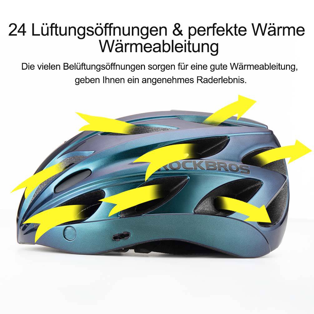 ROCKBROS Casco de bicicleta con gafas magnéticas desmontables integradas y visera