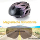 ROCKBROS Casco de bicicleta con gafas magnéticas desmontables integradas y visera