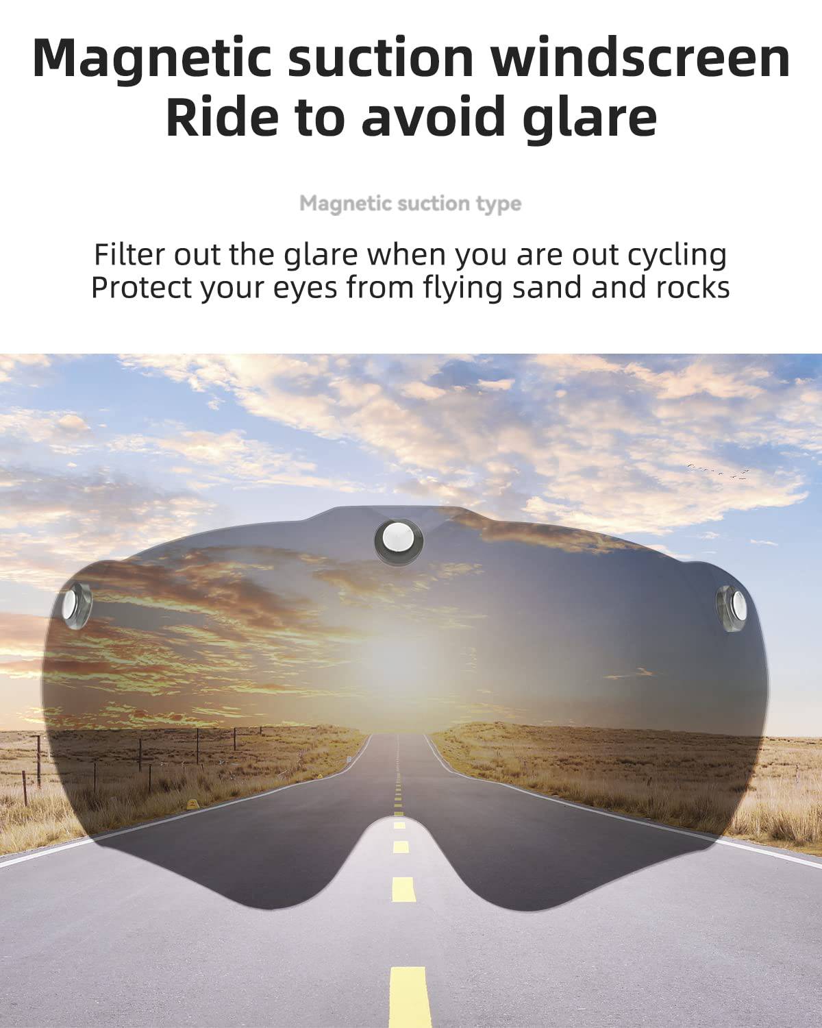 ROCKBROS Casco de bicicleta con gafas magnéticas desmontables integradas y visera
