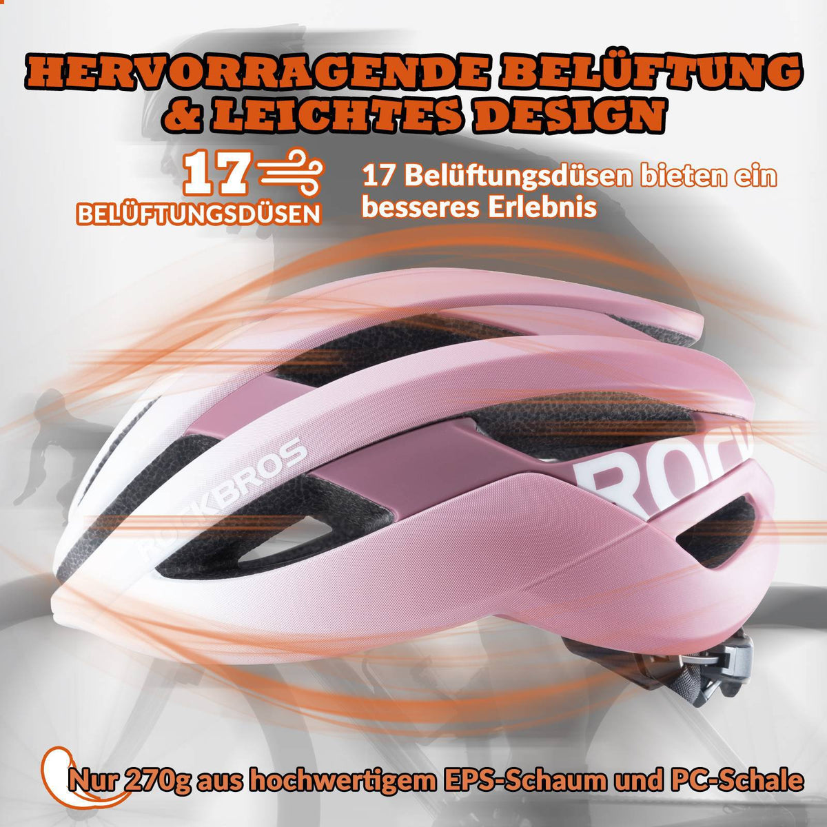 ROCKBROS Casco de bicicleta deportivo Mountainbike casco de protección transpirable 54-58cm
