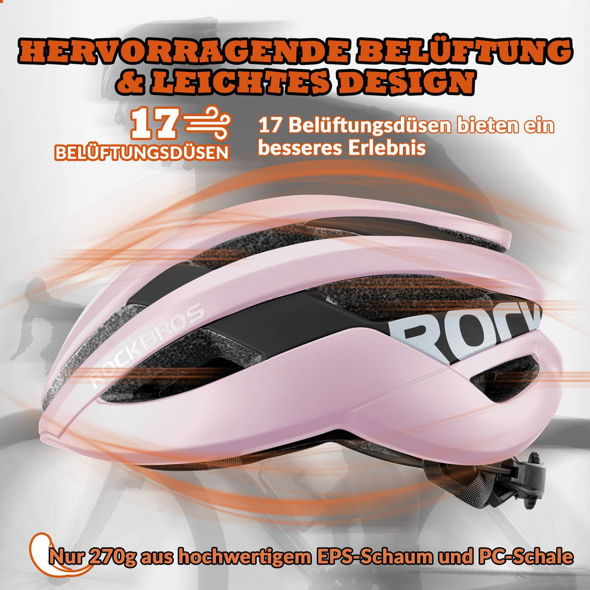 ROCKBROS Casco de bicicleta deportivo Mountainbike casco de protección transpirable 54-58cm
