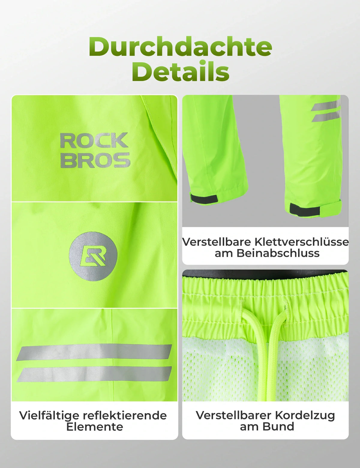 ROCKBROS Pantalón largo de ciclismo para hombre, impermeable