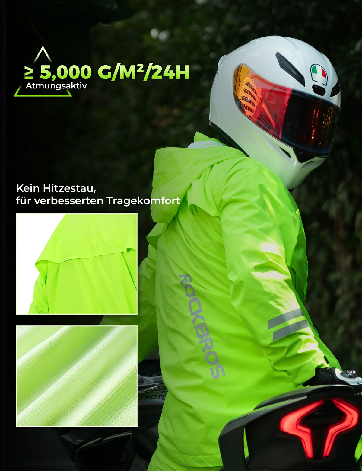 ROCKBROS Chaqueta de Ciclismo para Hombre Impermeable Transpirable