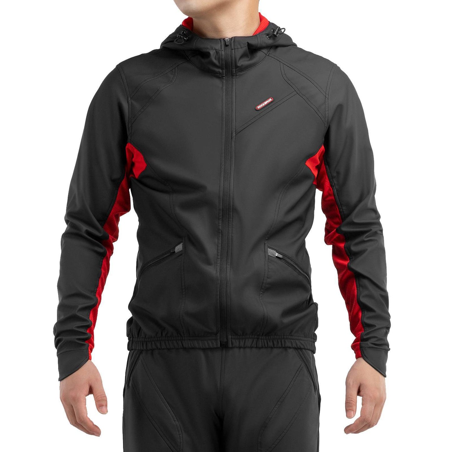 Chaqueta de ciclismo softshell cortavientos de invierno para hombre, negra, ROCKBROS