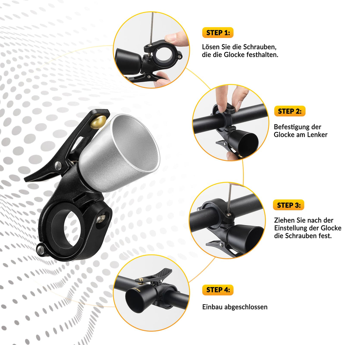 ROCKBROS Timbre de Bicicleta Sonoro Retro para MTB Bicicleta de Carreras Cuatro Colores