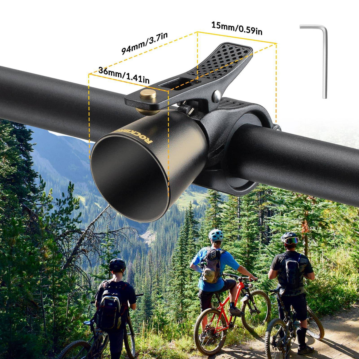 ROCKBROS Timbre de Bicicleta Sonoro Retro para MTB Bicicleta de Carreras Cuatro Colores