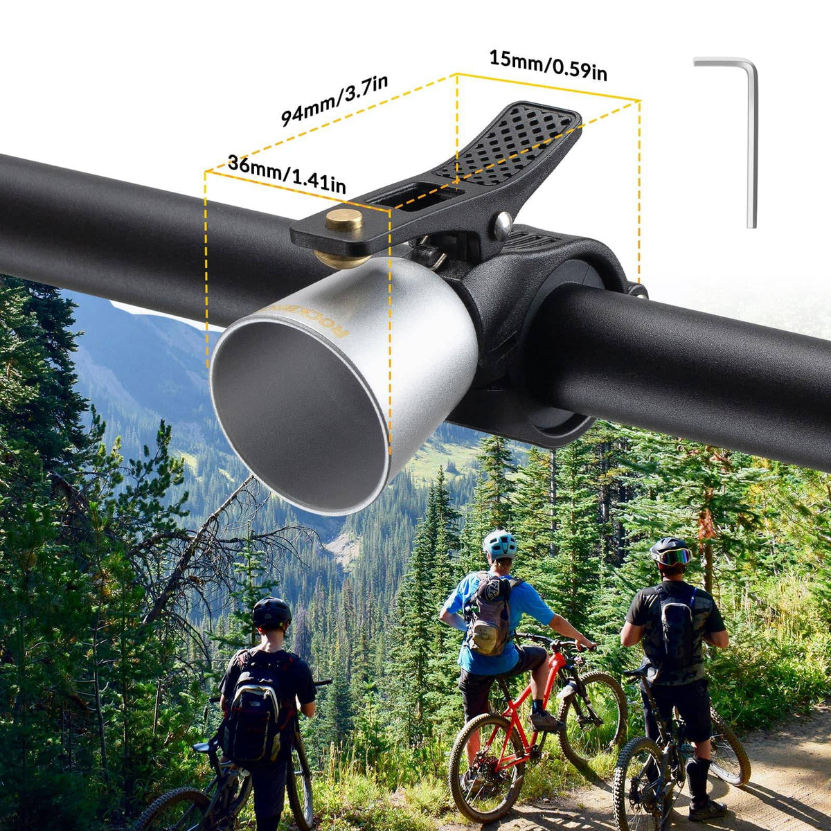 ROCKBROS Timbre de Bicicleta Sonoro Retro para MTB Bicicleta de Carreras Cuatro Colores