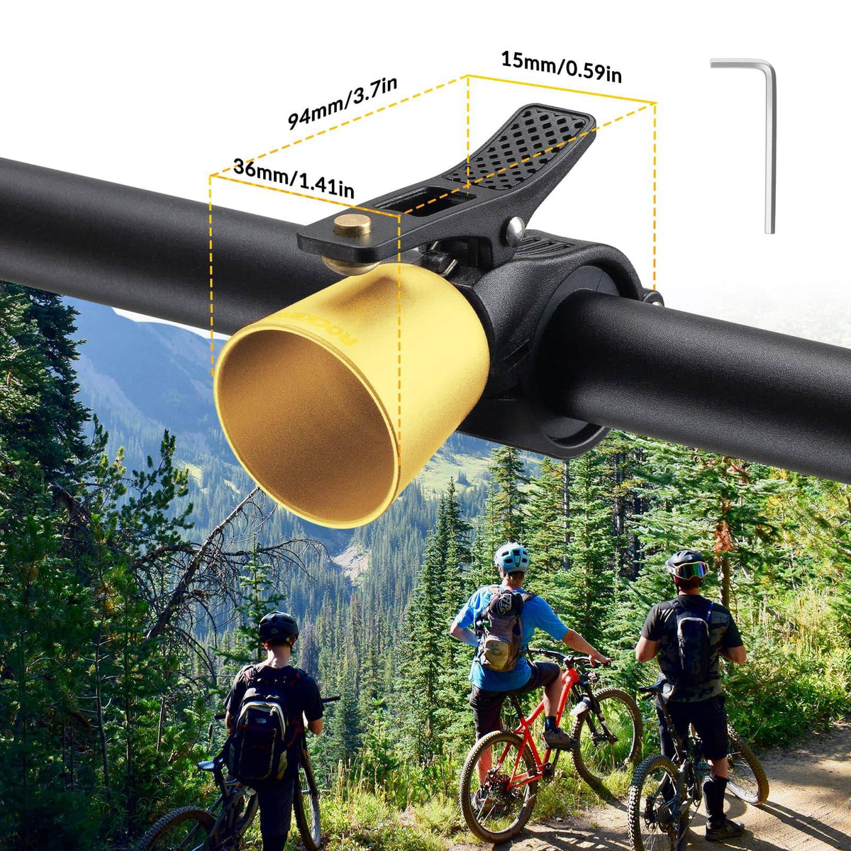 ROCKBROS Timbre de Bicicleta Sonoro Retro para MTB Bicicleta de Carreras Cuatro Colores