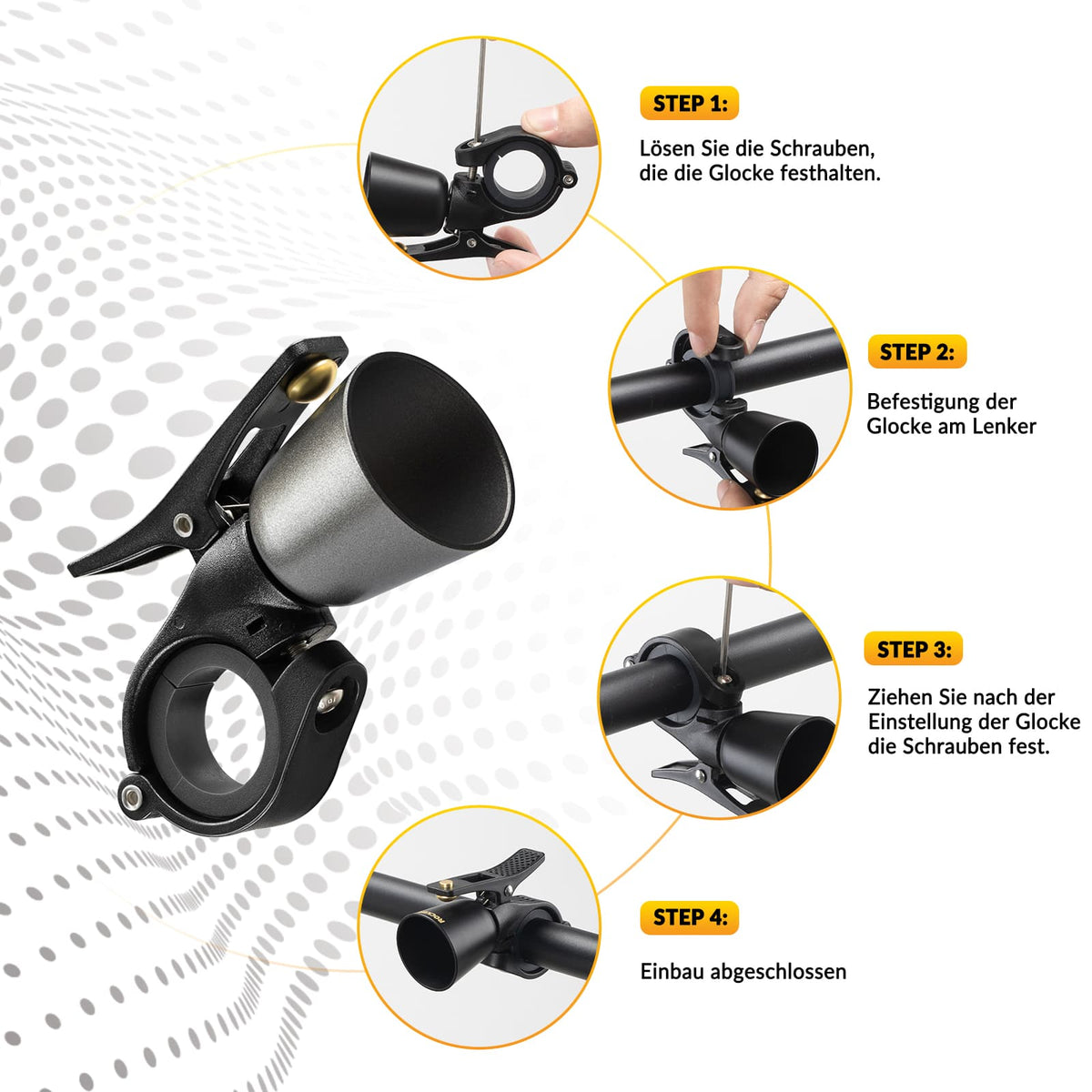 ROCKBROS Timbre de Bicicleta Sonoro Retro para MTB Bicicleta de Carreras Cuatro Colores