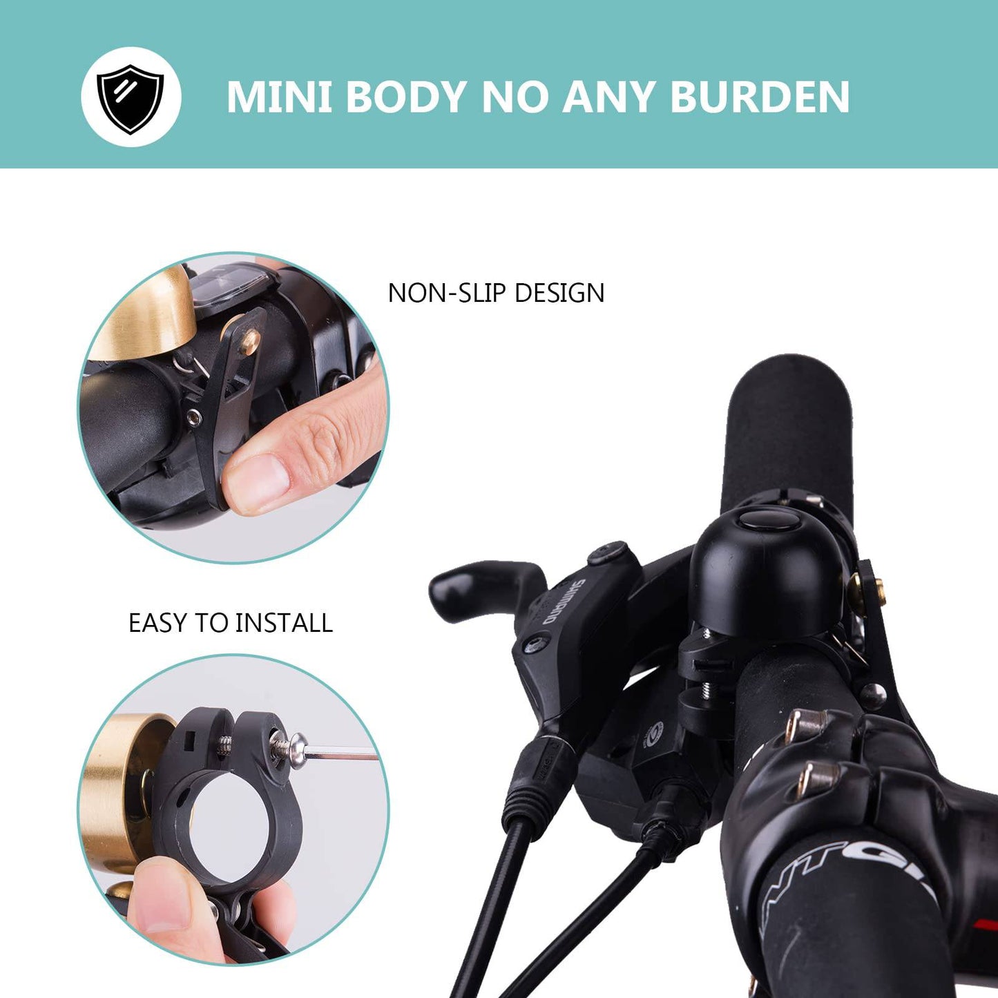 Timbre de bicicleta retro, timbre MTB, acero inoxidable, fuerte, clásico, ROCKBROS