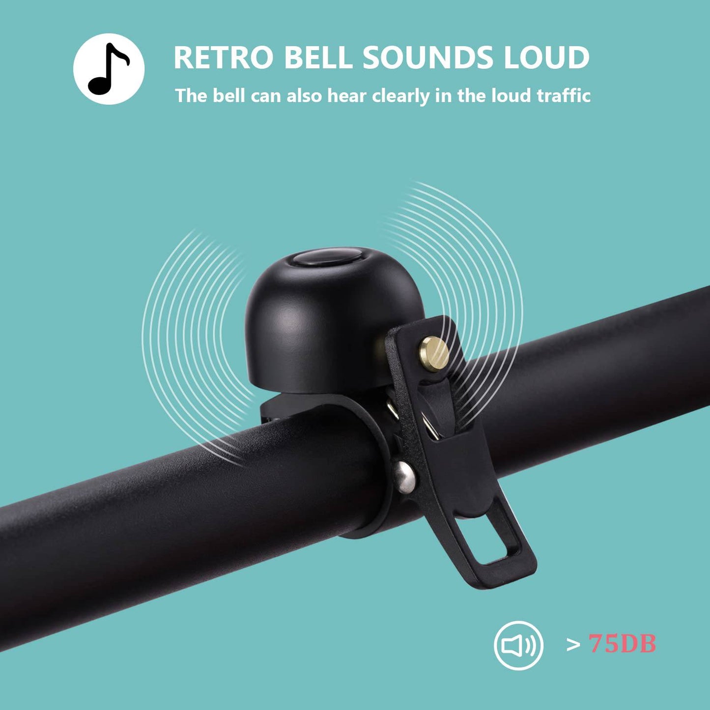 Timbre de bicicleta retro, timbre MTB, acero inoxidable, fuerte, clásico, ROCKBROS