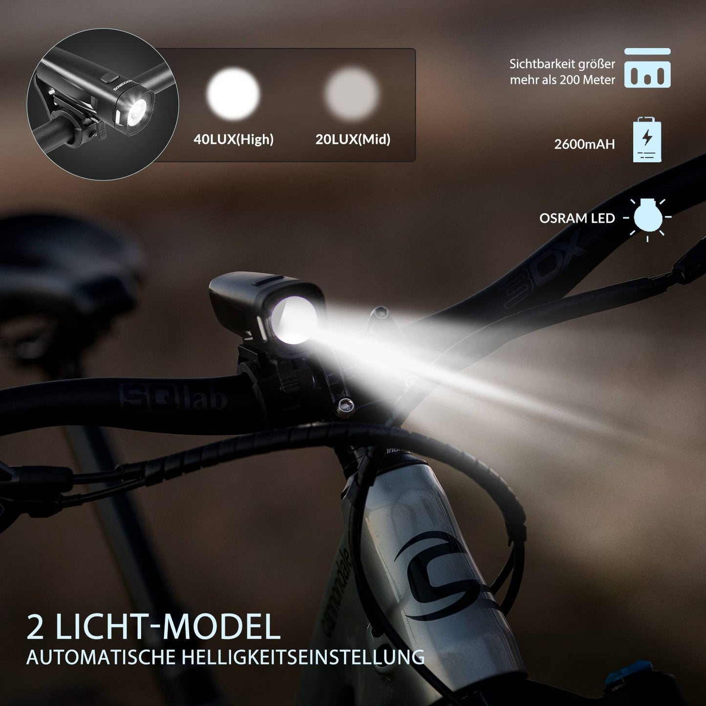 Juego de luces para bicicleta, lámpara para bicicleta que incluye luz trasera y delantera, ROCKBROS