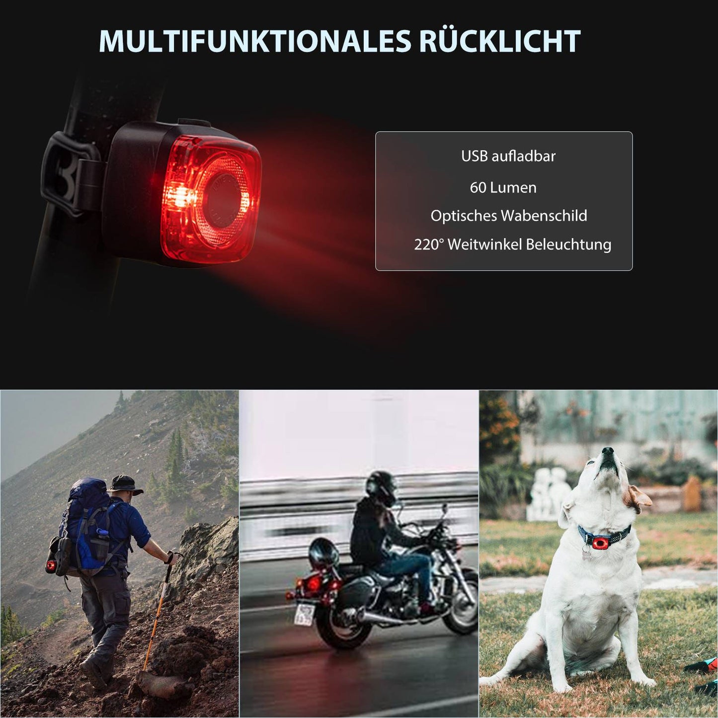 Juego de luces para bicicleta, lámpara para bicicleta que incluye luz trasera y delantera, ROCKBROS