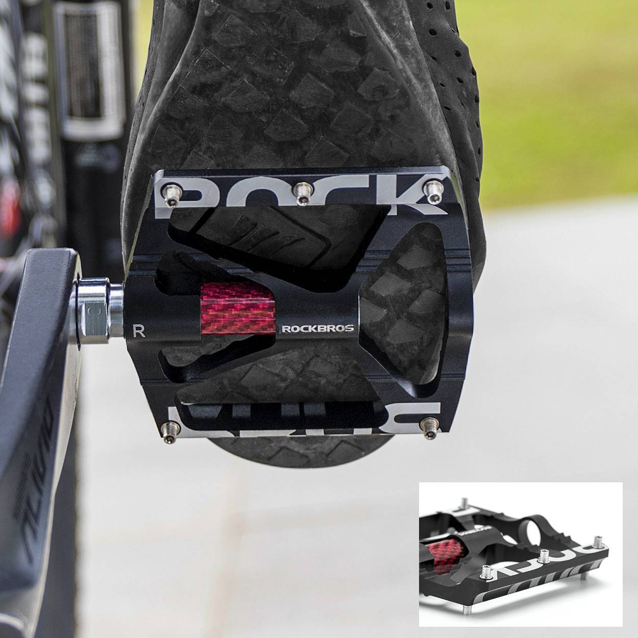 Pedales de bicicleta MTB de aluminio de 9/16 pulgadas con rodamientos sellados ROCKBROS