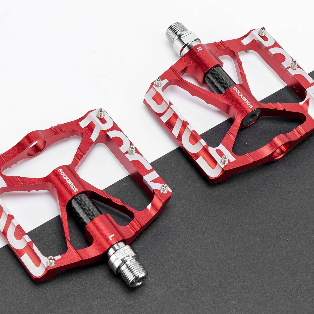 Pedales de bicicleta MTB de aluminio de 9/16 pulgadas con rodamientos sellados ROCKBROS