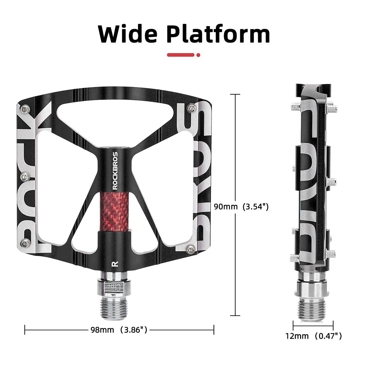 Pedales de bicicleta MTB de aluminio de 9/16 pulgadas con rodamientos sellados ROCKBROS