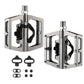 ROCKBROS Pedales de bicicleta de aluminio 2 en 1 SPD para MTB, bicicleta de carreras y urbana