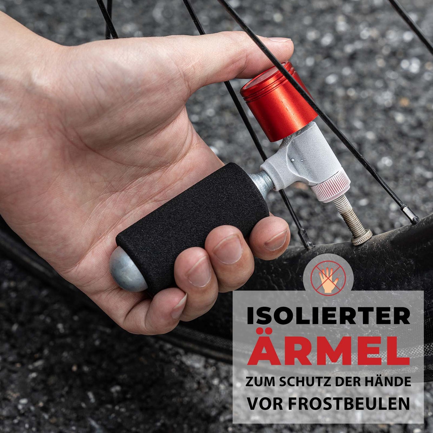 Bomba de bicicleta, bomba de cartucho de CO2, mini bomba con válvula dosificadora de presión ROCKBROS