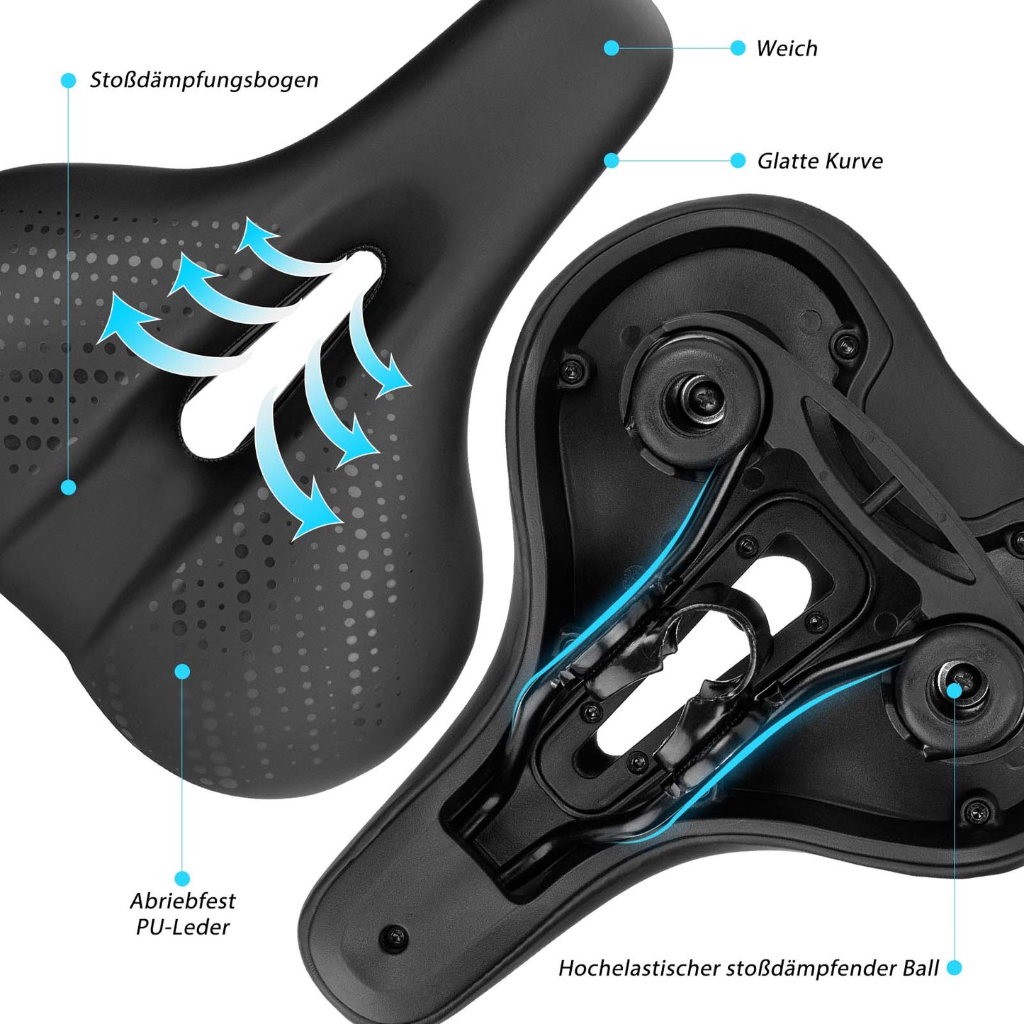 Sillín de bicicleta fabricado en espuma viscoelástica hueca transpirable ROCKBROS