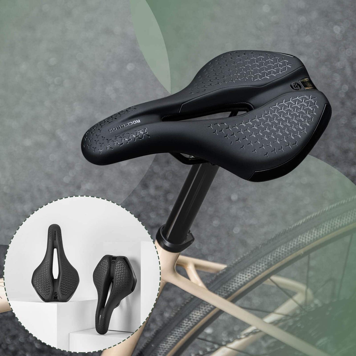 Sillín de bicicleta ergonómico, hueco y cómodo, antideslizante, ROCKBROS