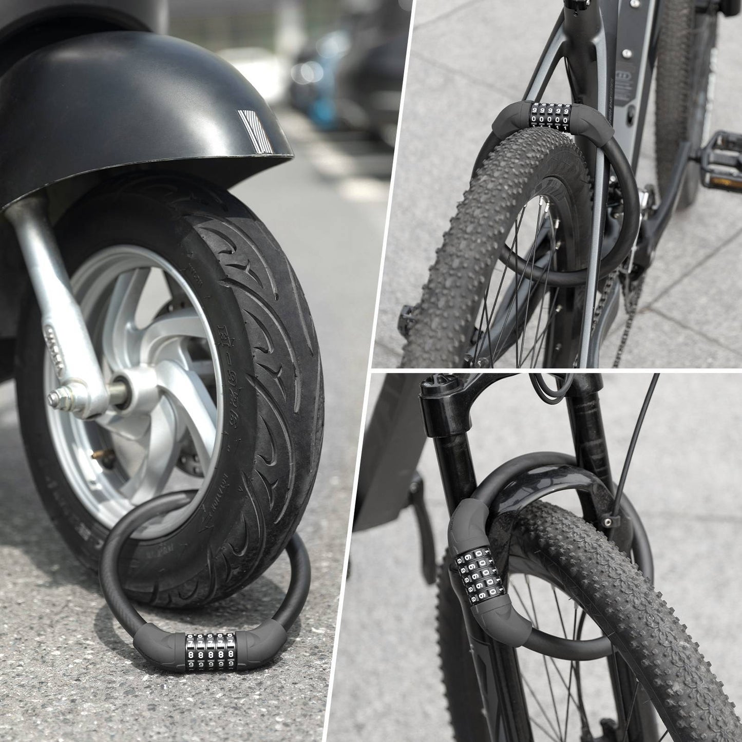 Candado de bicicleta con cable de 5 dígitos ROCKBROS