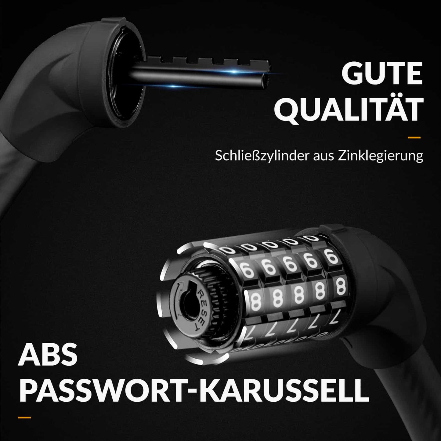 Candado para bicicleta, candado con cable, candado de combinación con código de 5 dígitos, ROCKBROS