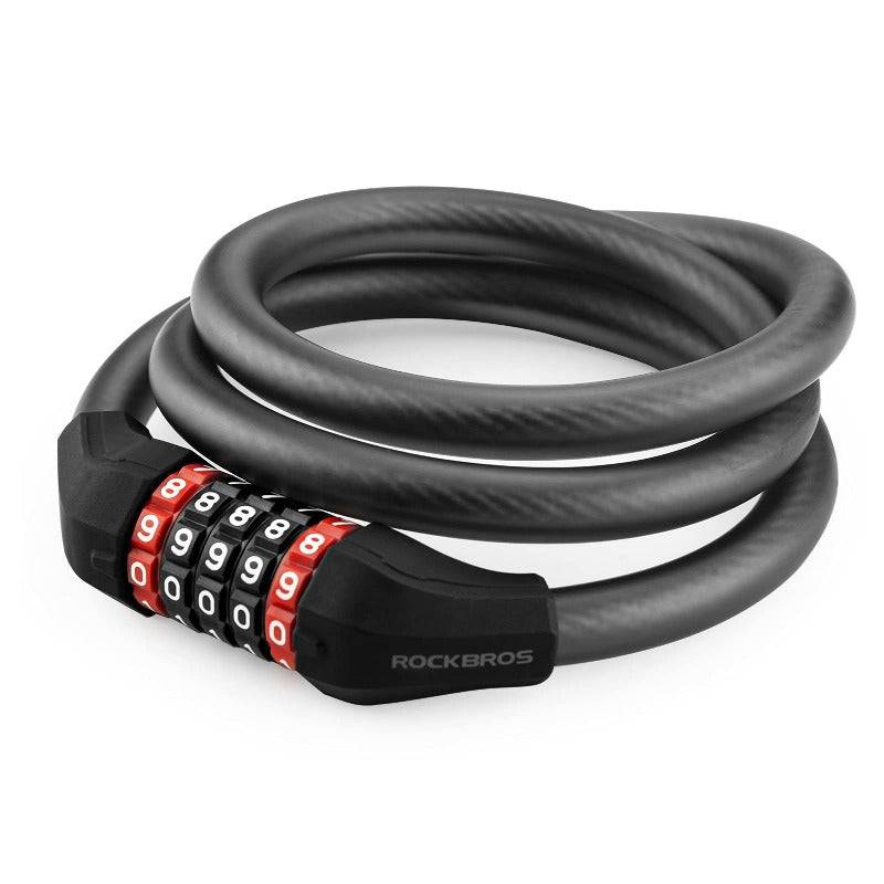 Candado para bicicleta con combinación de 5 dígitos fabricado en PVC y acero ROCKBROS