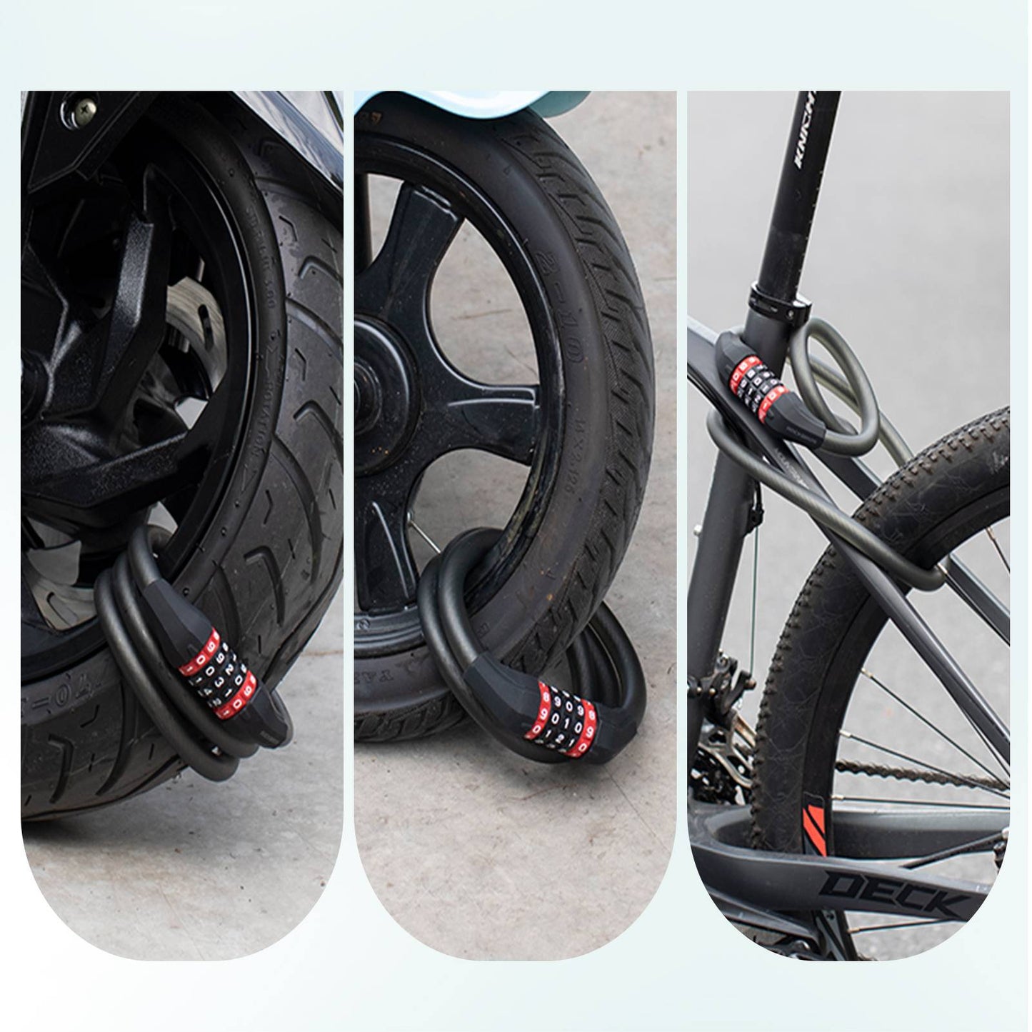 Candado para bicicleta con combinación de 5 dígitos fabricado en PVC y acero ROCKBROS