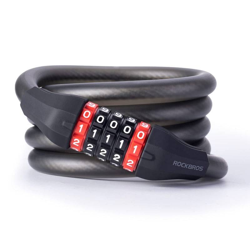 Candado para bicicleta con combinación de 5 dígitos fabricado en PVC y acero ROCKBROS