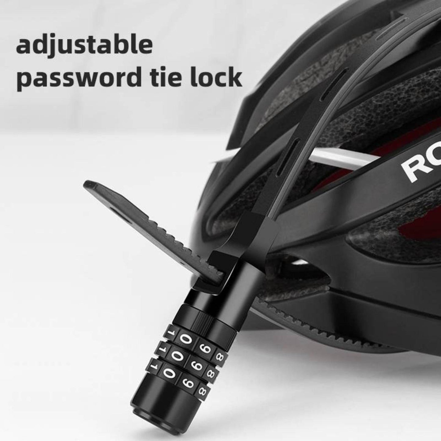 Candado de bicicleta multifuncional con código de combinación, candado para casco ROCKBROS