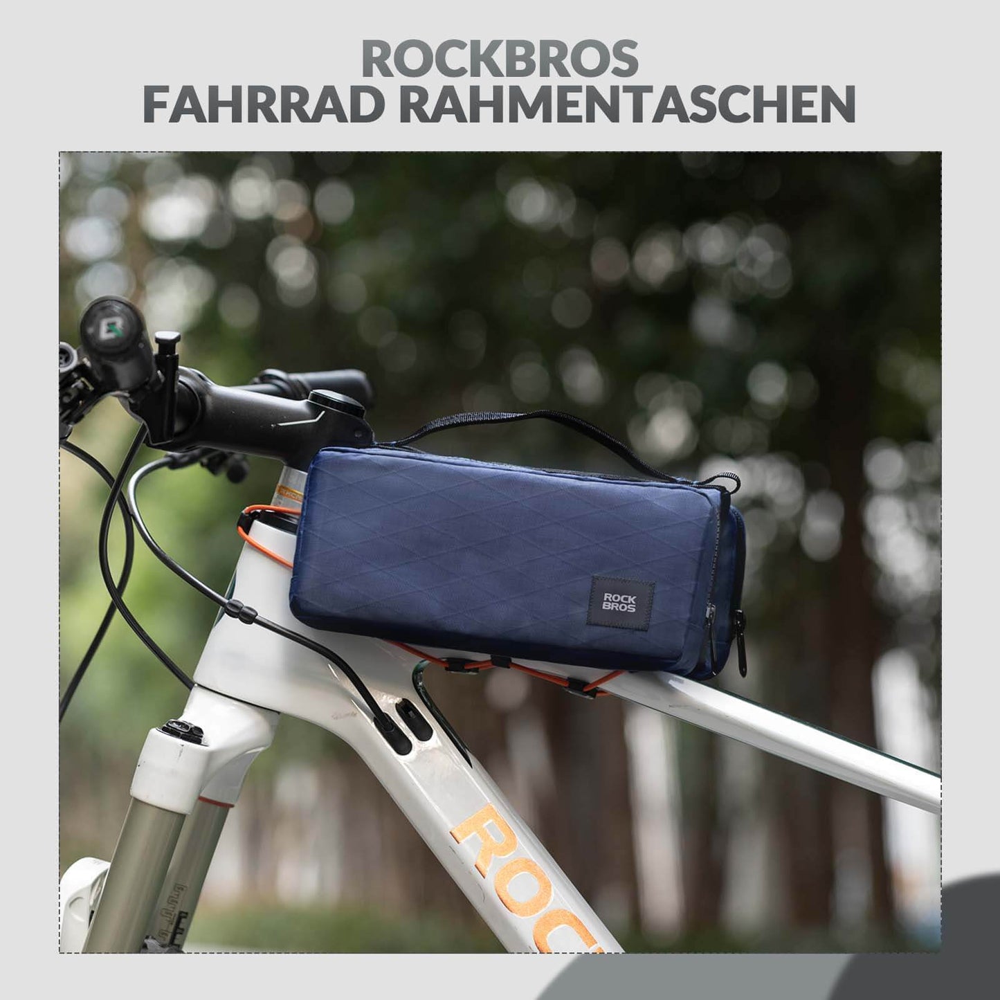Bolsa para cuadro de bicicleta con correa para el hombro, bolsa para tubo superior ROCKBROS