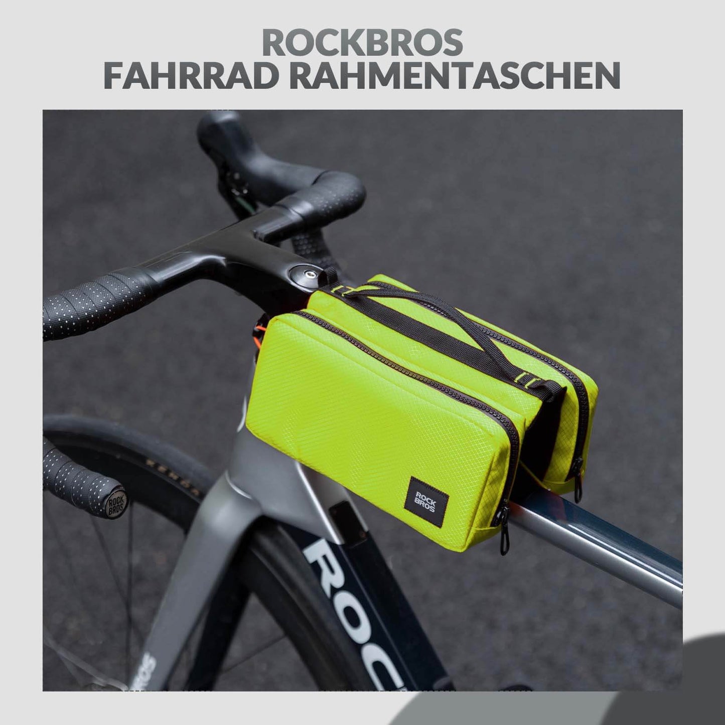Bolsa para cuadro de bicicleta con correa para el hombro, bolsa para tubo superior ROCKBROS
