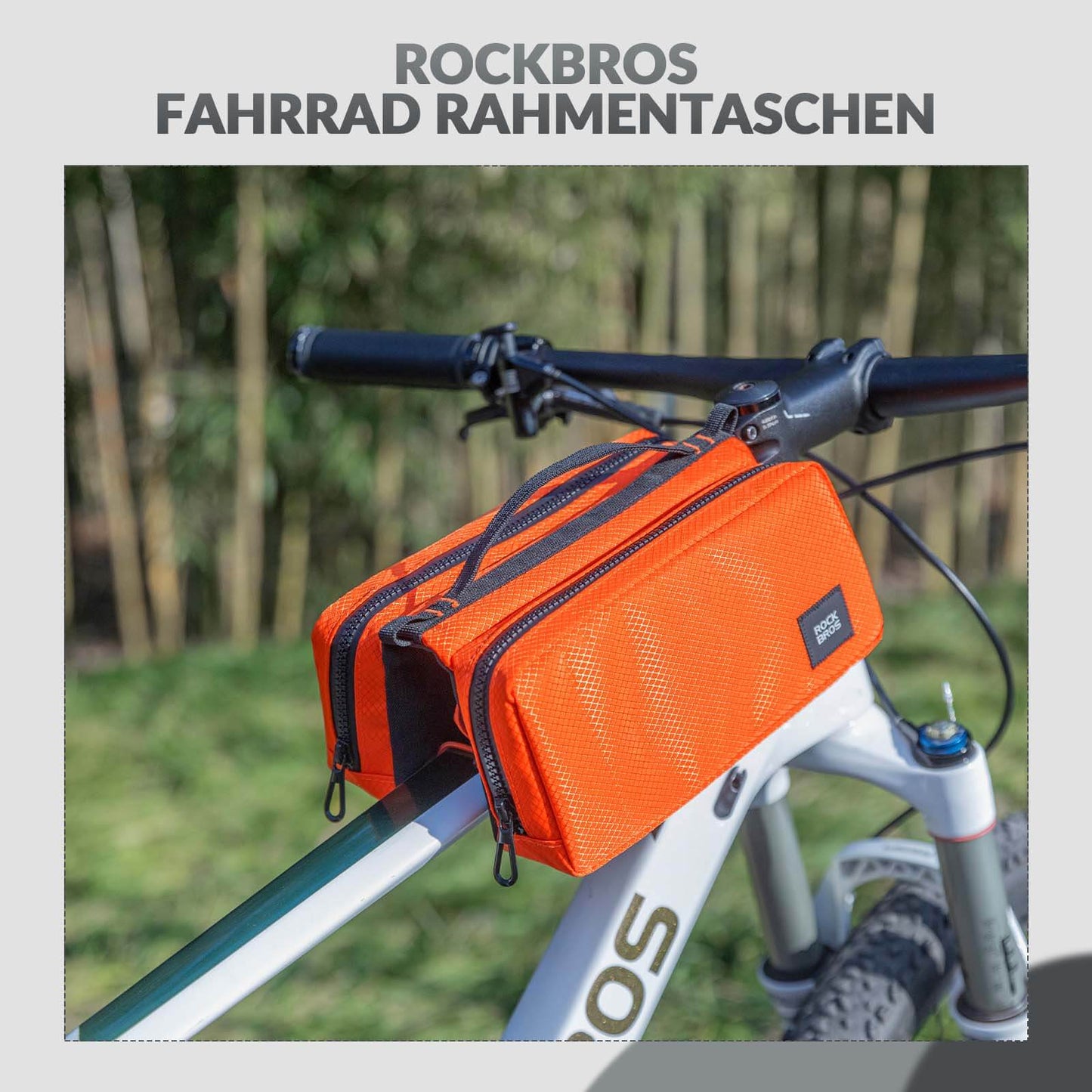 Bolsa para cuadro de bicicleta con correa para el hombro, bolsa para tubo superior ROCKBROS