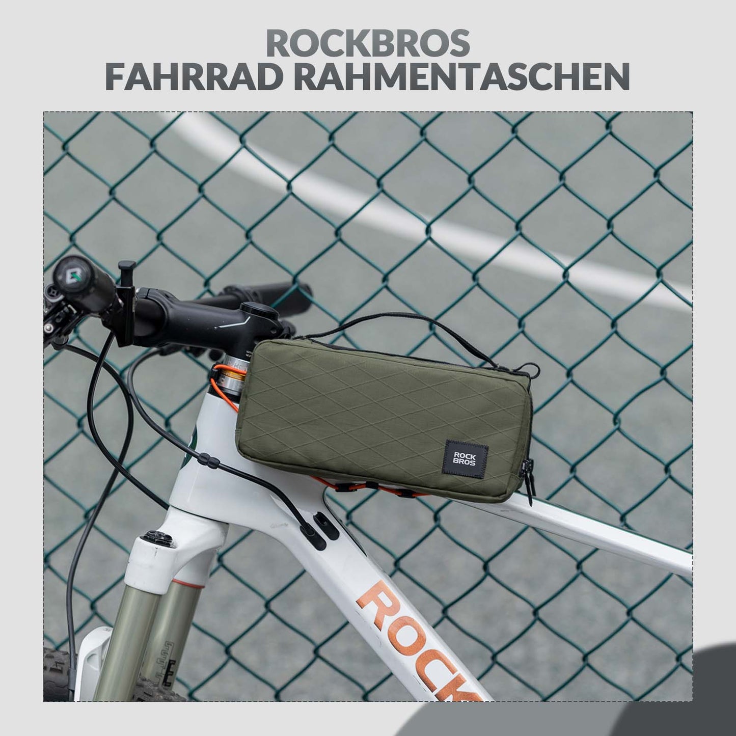 Bolsa para cuadro de bicicleta con correa para el hombro, bolsa para tubo superior ROCKBROS