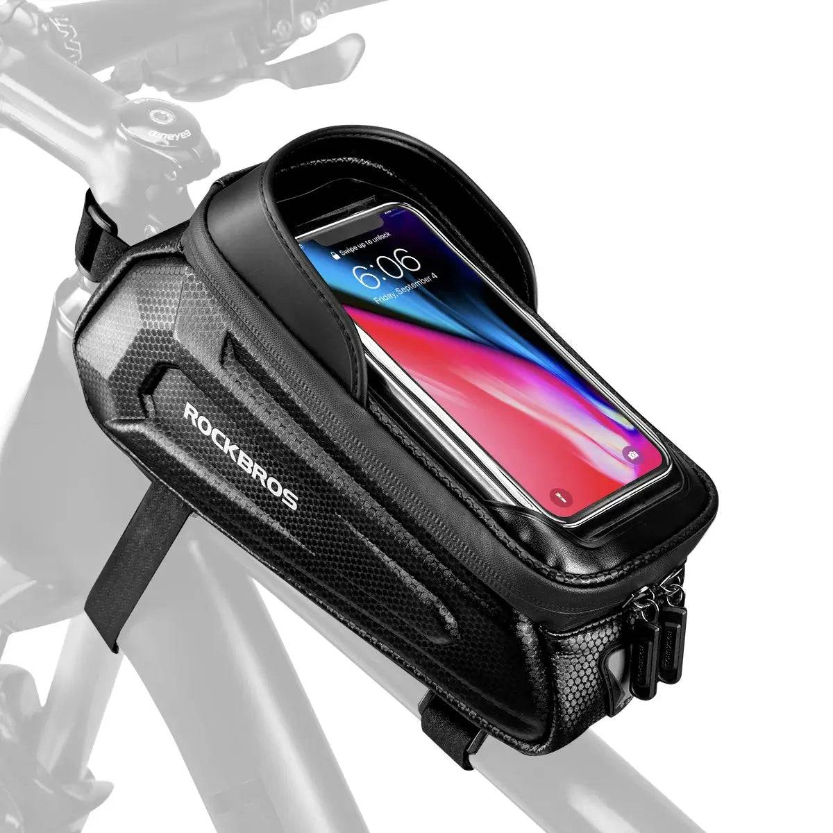 Bolsa de bicicleta repelente al agua, funda para móvil con pantalla táctil de TPU, ROCKBROS