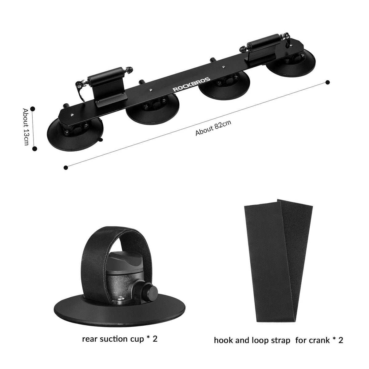 ROCKBROS Portabicicletas Portaequipajes de techo para bicicleta con ventosas de montaje rápido