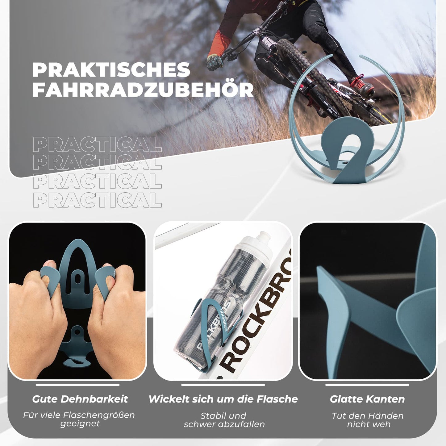 Accesorio portabotellas para bicicleta, ligero y práctico para llevar bebidas en la bicicleta ROCKBROS